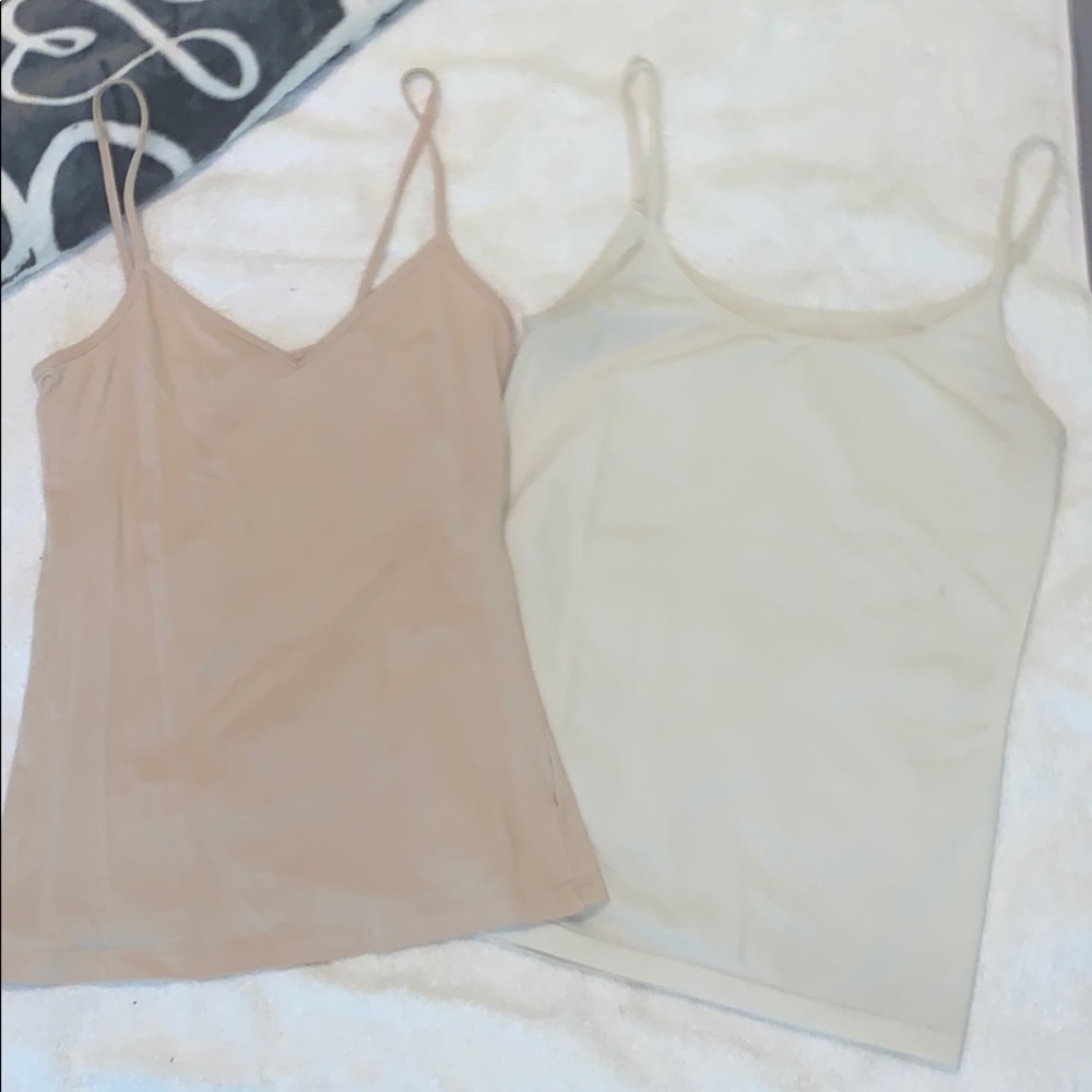 Cream and white under tank tops
